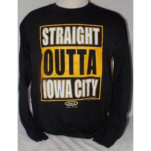 Straight Outta Iowa City Football Parody Grunge T Shirt Adult Medium